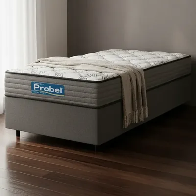 Cama Box + Colchão Espuma D60 Comfort Force Probel Solteiro