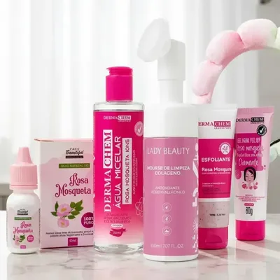 Kit Skin Care Limpeza Completo Rosa Mosqueta Mousse Micelar