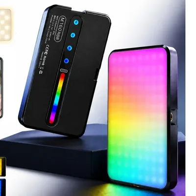 Luz De Preenchimento Led Rgb Colorido Video Foto Retangular