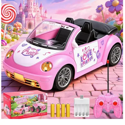 Carro De Brinquedo Conversível Fusca Com Luzes Para Meninas