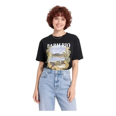 Blusa Farm Rio Estampa Moldura Conchas Estampado Pp