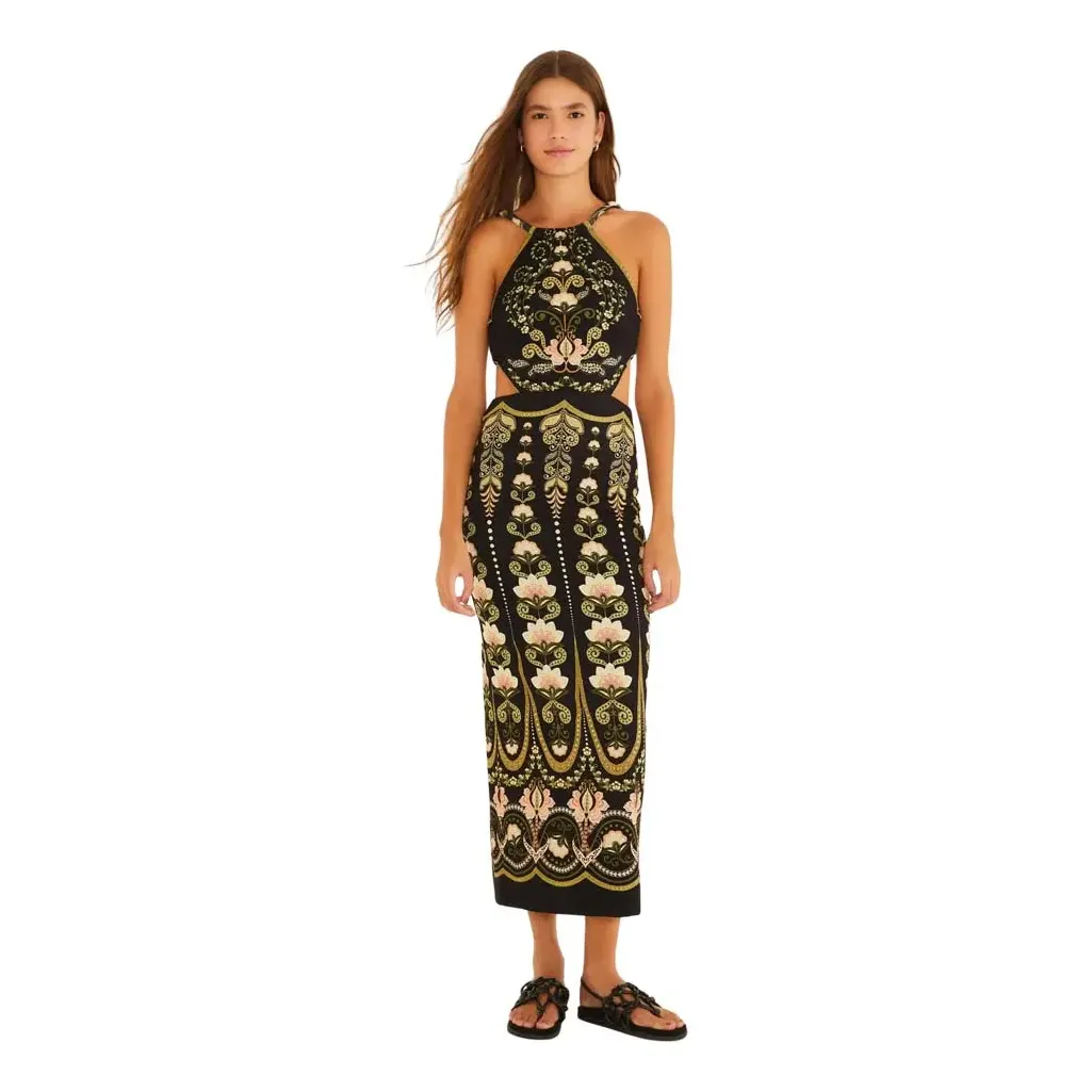Vestido Farm Rio Midi Estampado Nikita