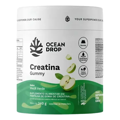 Creatina Monohidratada 100% Pura Vegana Gummy Ocean Drop