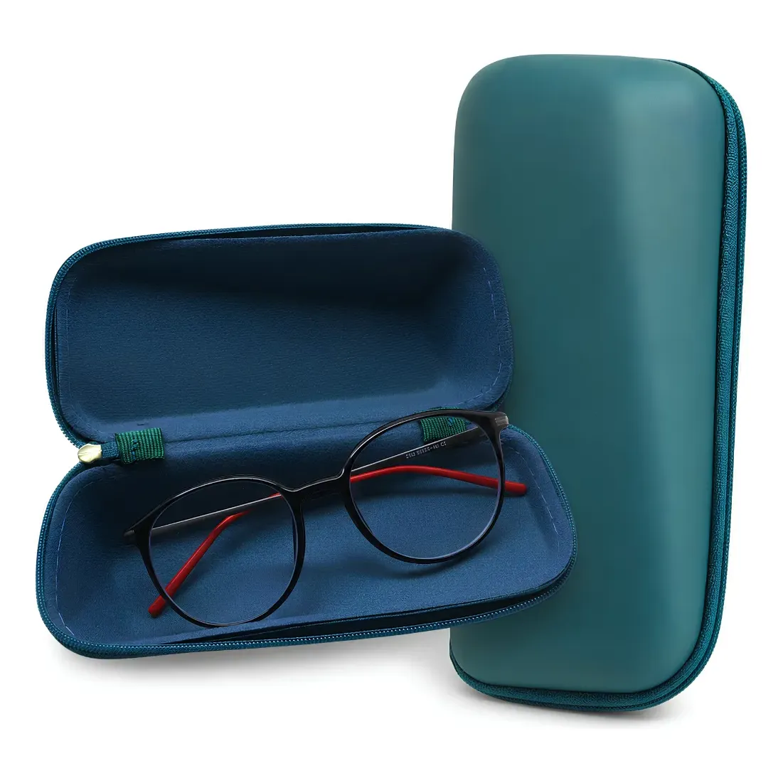 Case Capinha Caixinha Estojo De Óculos Com Zíper Azul