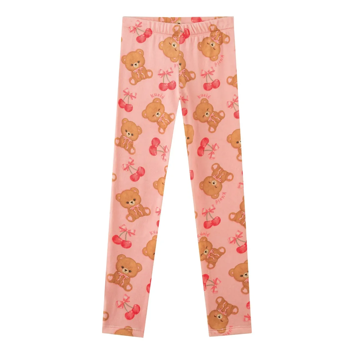Calça Legging Infantil Em Fleece Luxo Bichos Fofos Kukiê