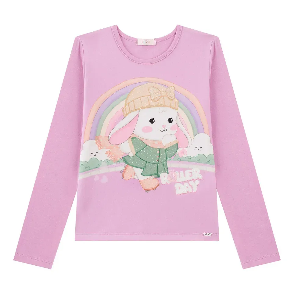 Blusa Infantil Em Cotton Etampada Kukiê