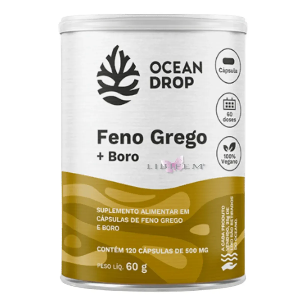 Feno Grego + Boro Libifem Ocean Drop Suplemento Feminino