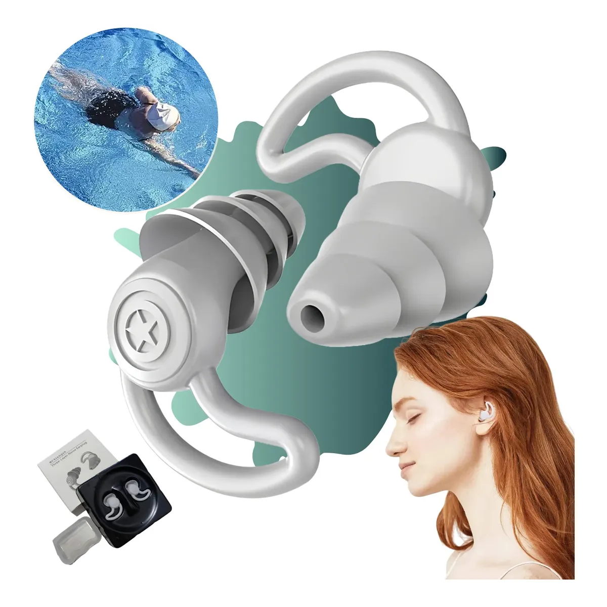 Tampão Ouvido Dormir Silicone Anti-ronco Natação 40db