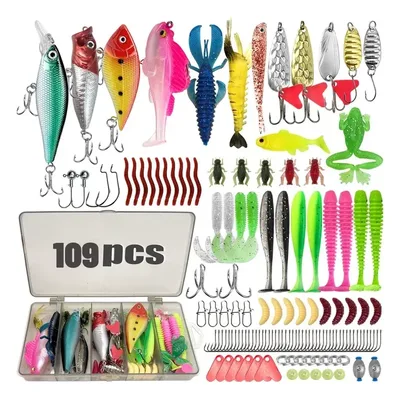 Kit 109 Unidades Iscas Artificiais Pesca Tilapia Peixes Cor