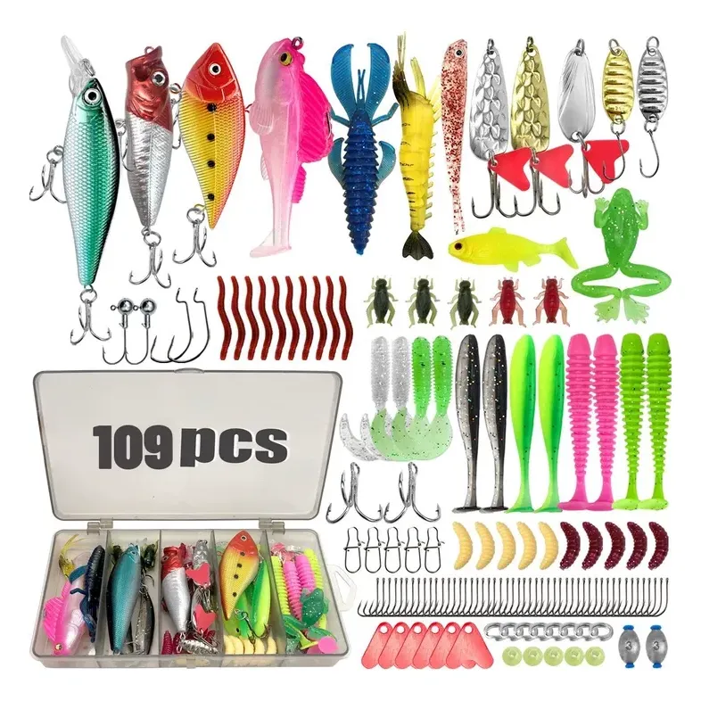 Kit 109 Unidades Iscas Artificiais Pesca Tilapia Peixes Cor