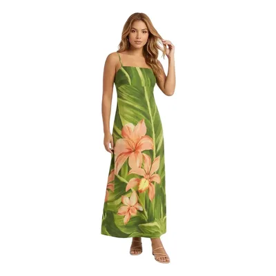 Vestido Longo Farm Rio Alça Flor De Bananeira