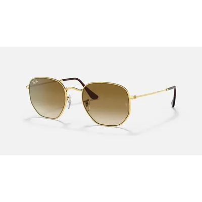 Óculos De Sol Ray-ban Hexagonal Rb3548 001/51 Dourado Marrom