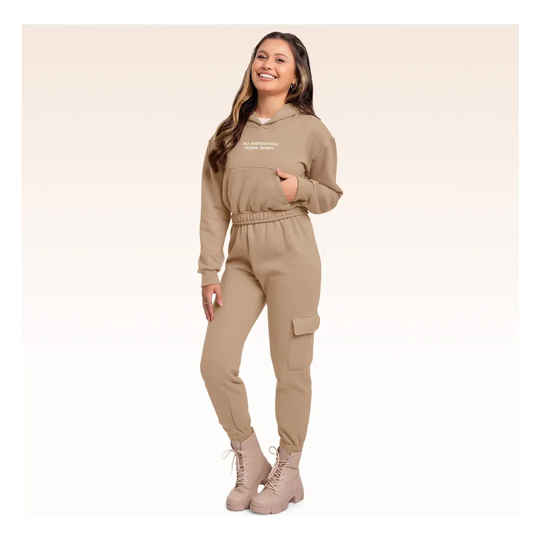 Conjunto Juvenil Blusao Capuz Calça Jogger Felpado Fakini
