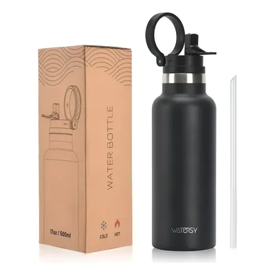 Copo Termico Canudo 500ml Aço Inox Camping Viagem E Esporte