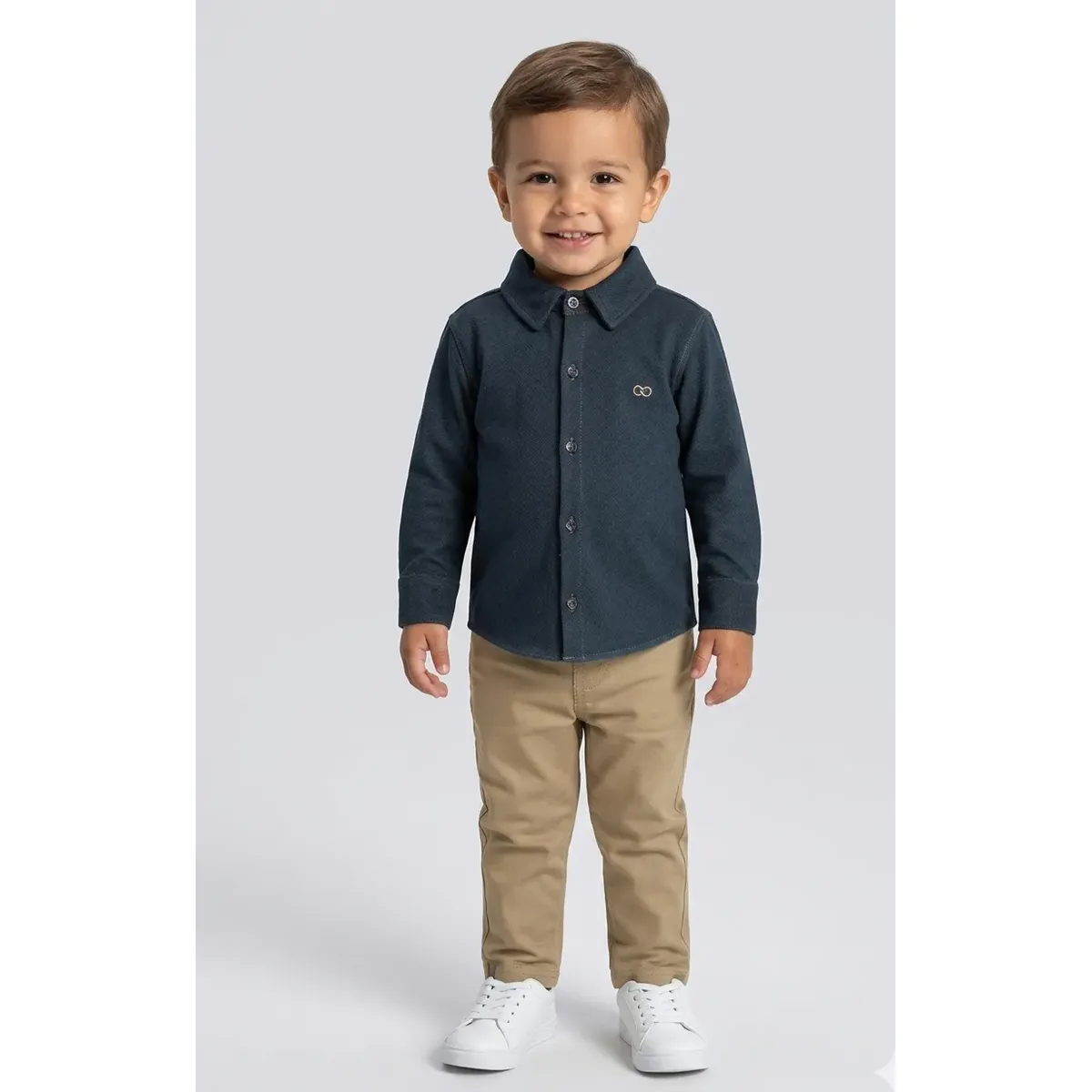 Conjunto Bebe Camisa Twill Calca Sarja Lucboo