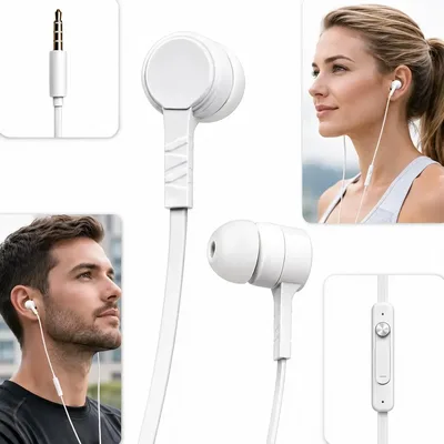 Fone De Ouvido Silicone Com Fio 3.5mm Com Controle E Microfo