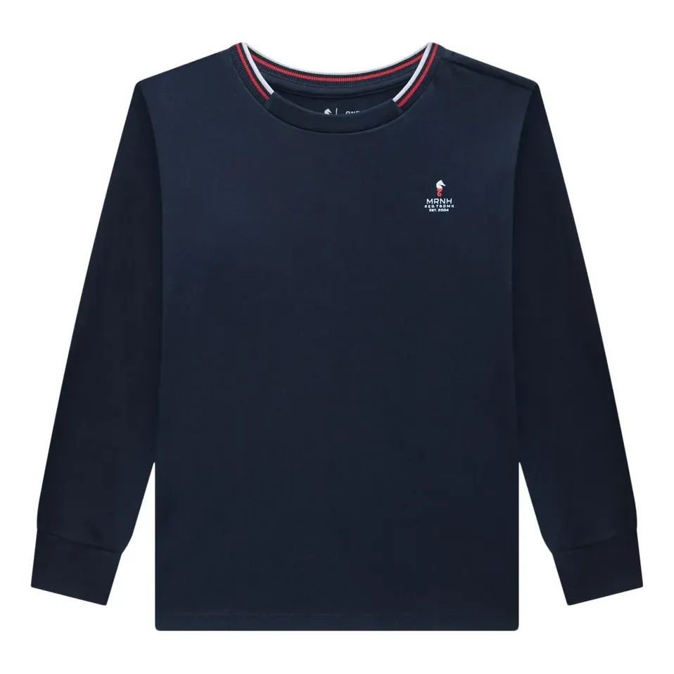 Camiseta Infantil Em Suedine Leve Onda Marinha