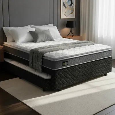 Bicama Casal + Colchão De Espuma D45 Pillow Top Fort Comfort