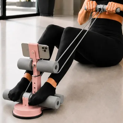 Treinador Abdominal Ventosa Elástico Suporte Celular Casa