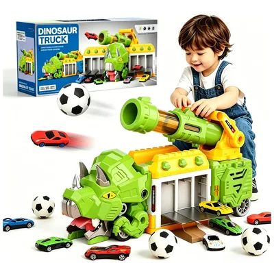 Brinquedo Caminhão Dinossauro Que Engole Carros Con Lançado
