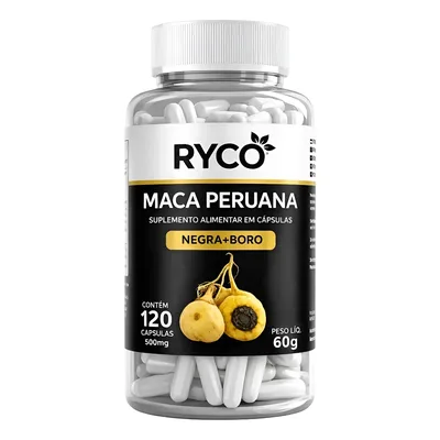 Maca Peruana Negra + Boro 500mg 100% Pura 120 Cápsulas