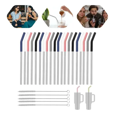 Kit 50 Pçs 40 Canudos 10 Escova Aço Inox Metal Conveniente