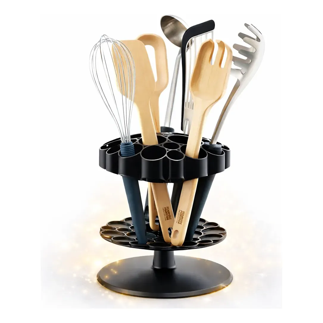 Organizador Utensílios Suporte Giratório Multiuso Cozinha