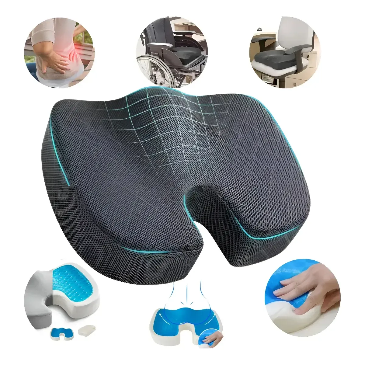 Cojín Para Silla De Oficina Con Espuma Viscoelástica
