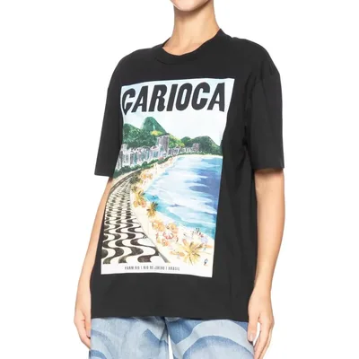 Tshirt Média Farm Rio Paisagem Carioca Preto