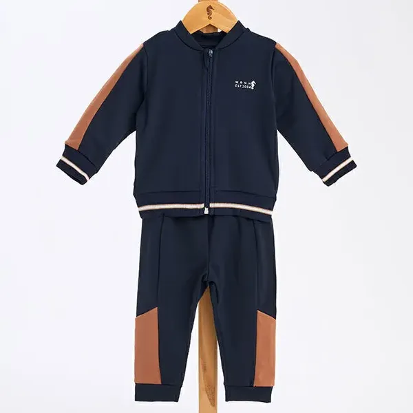 Conjunto Bebe Jaqueta E Calça Helanca Flanelado Onda Marinha