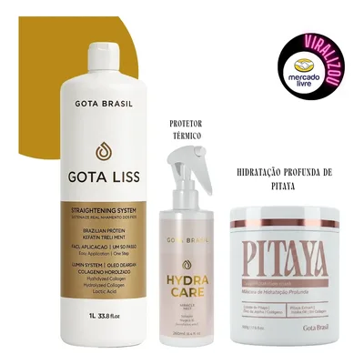 Kit Selagem Plástica Fios Progressiva Sem Formol Orgânica 1l