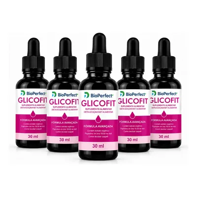 Kit 5 Glicofit Gotas 30ml Suplemento Natural Glico Fit
