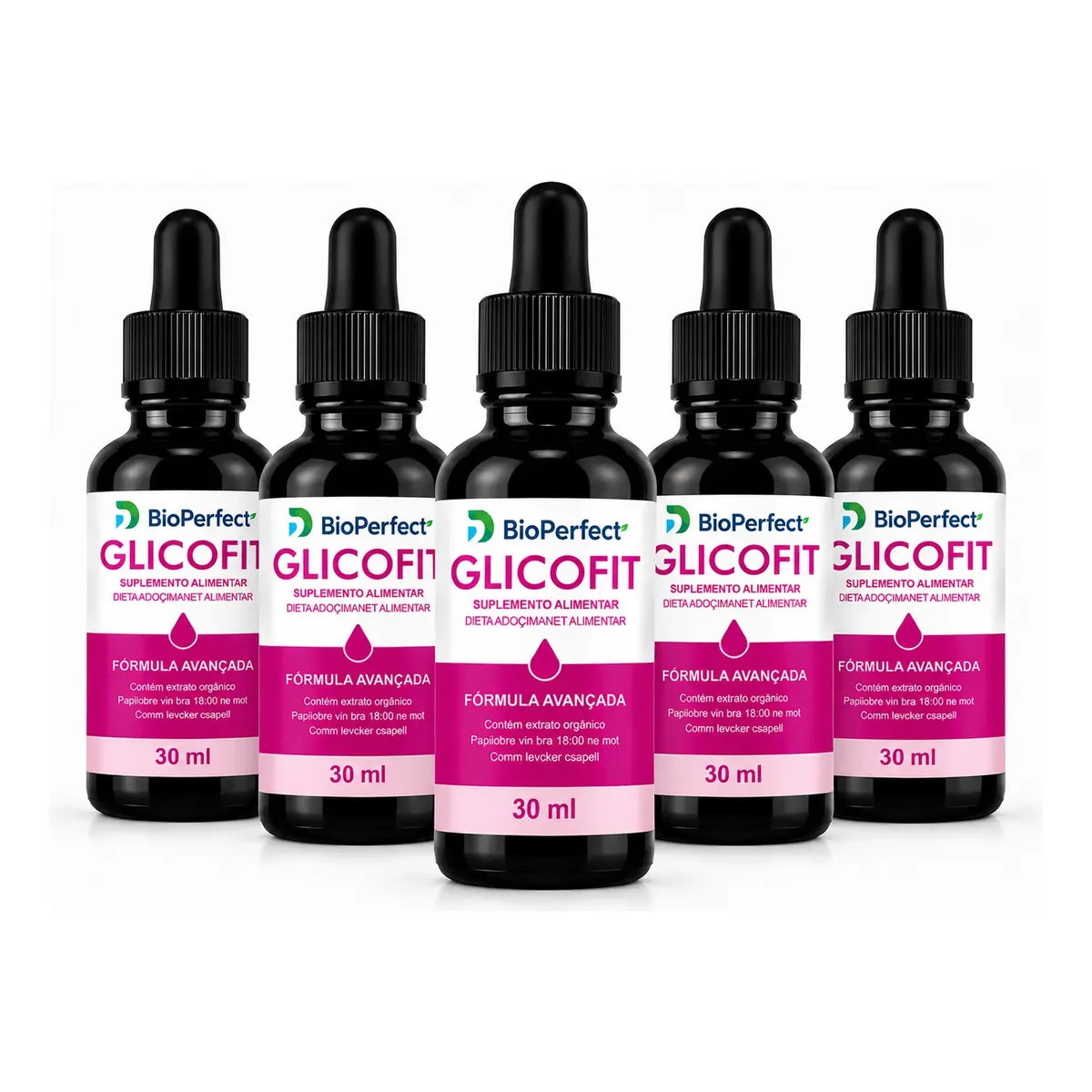 Kit 5 Glicofit Gotas 30ml Suplemento Natural Glico Fit
