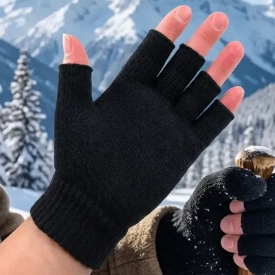 Luva Sem Dedos La Inverno Frio Luvas Unissex Escritorio Moto