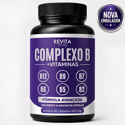 Complexo B + Vitaminas B1, B2, B3, B5, B6, B9, B12 - 60 Caps