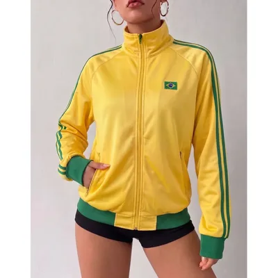 Jaqueta Feminina Casaco Manga Longa Tendência Brasil Copa