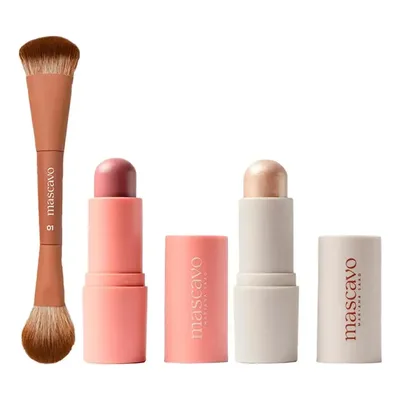 Kit Mascavo Pincel 01+ Blush Oak 6g+iluminador Champagne 6g