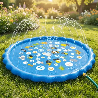 Piscina Com Chafariz Brinquedo Tapete Inflavel Pulverizador