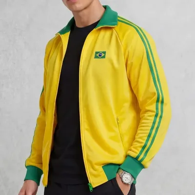Jaqueta Masculina Manga Longa Gola Alta Casaco Brasil Copa