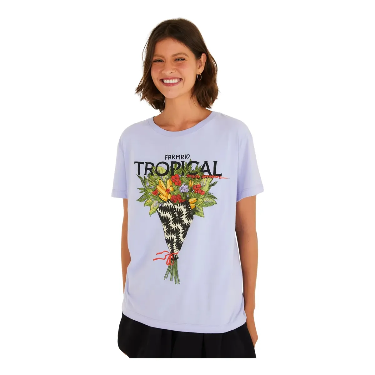 Tshirt Fit Farm Rio Bouquet Tropical Lilás Wind