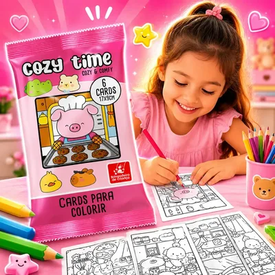 Cards Para Colorir Cozy & Comfy Bobbie Goods 4 Cards 17x9cm