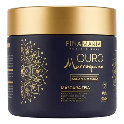 Máscara Ouro Marroquino Antifrizz Efeito Teia Fina Maria 500
