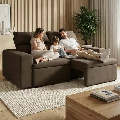 Sofá Retrátil E Reclinável 2 Lugares Espuma - Londrina 160cm