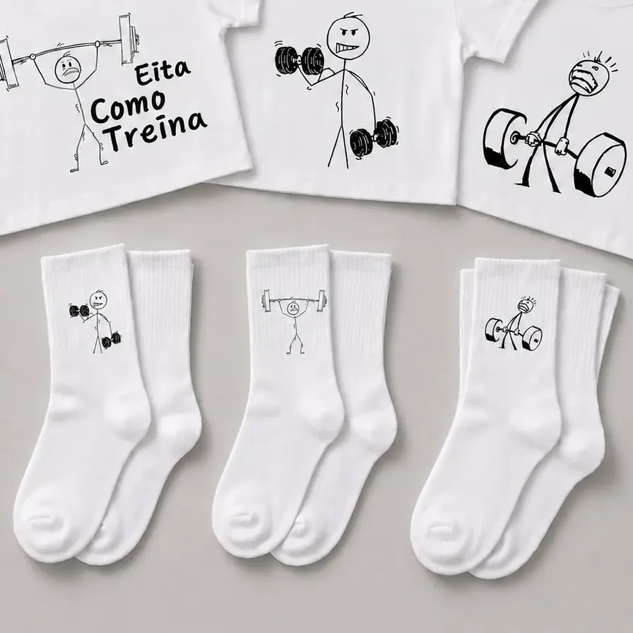 Cropped E Meias Feminina Kit Com 6 Peças Treino Academia
