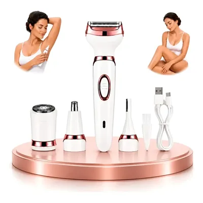 Depilador Feminino 4 Em 1 Recarregável Usb Rosto Axila Nariz