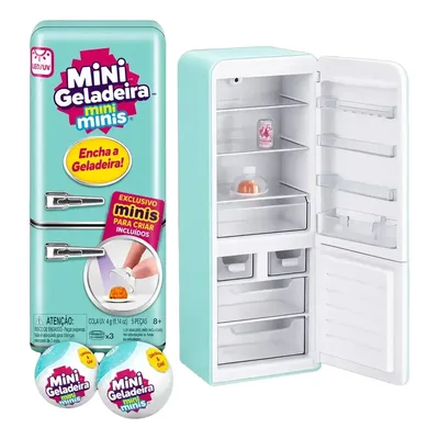 Geladeira De Brinquedo Mini E 2 Bolinhas Com Miniatura