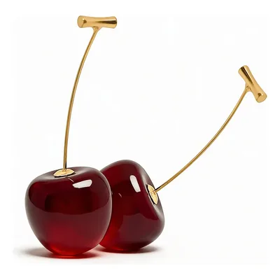 Brinco Cereja Vermelho Feminino Ouro Banhado