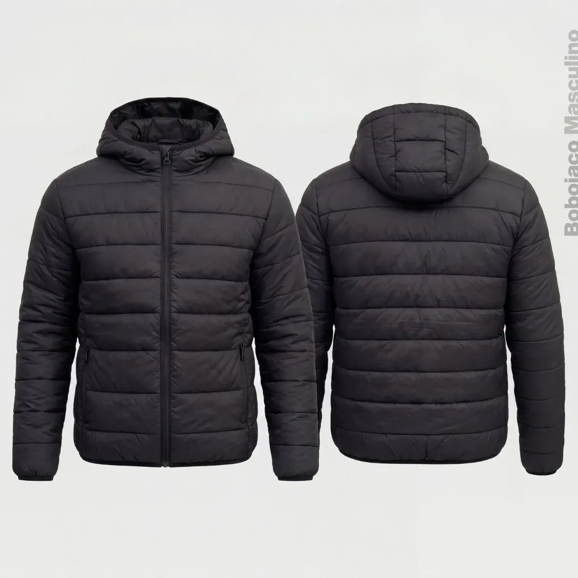 Bobojaco Masculino Jaqueta Puffer Impermeável Térmica Casaco