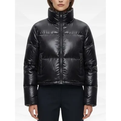 Jaqueta Puffer Cropped Feminina Sem Capuz Bobojaco Premium
