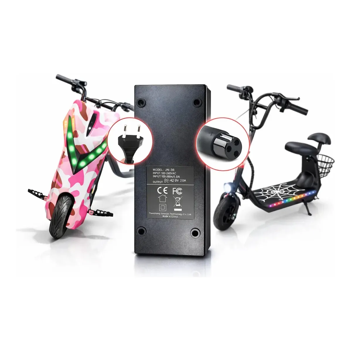 Carregador Triciclo Patinete Elétrico Drift 42v 2a Original